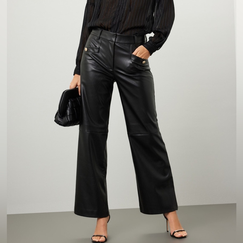 Derek Lam Straight Leg Leather Pants - Picture 2 of 14